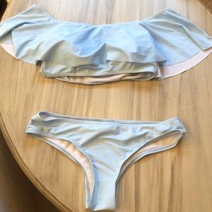Cupshe baby blue bathing suit